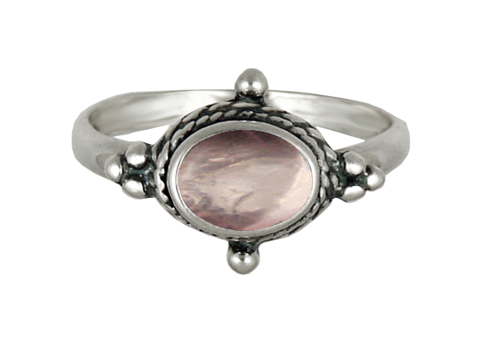 Sterling Silver Gemstone Ring With Rose Quartz Size 9 Sterling Silver Gemstone Ring With Rose Quartz Size 9